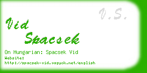 vid spacsek business card